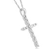 Pompeii3 1/5Ct Diamond Cross Pendant 10k White Gold 18" 10k Gold Necklace - 2 of 4