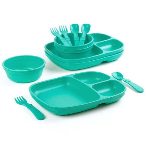 Re-Play Toddler Utensil Rainbow Collection  Family Tableware Made in the  USA from Recycled Plastic