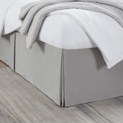 Light Gray Polyester Queen Split Corner Bedskirt