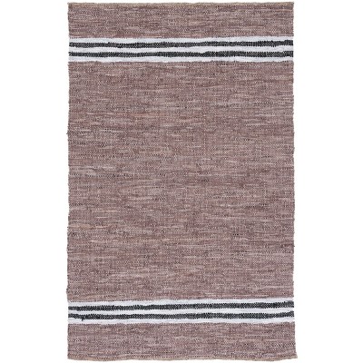 Gray and Ivory Flat Woven Cotton Cowhide Area Rug, 8' x 10'