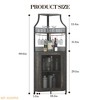 Corner Bar & Wine Cabinet - Adjustable Shelves with Glass Holder & Mesh Doors - 4 of 4