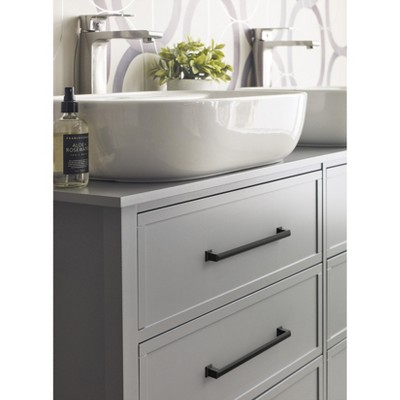 Matte Black 10-1/16 inch Modern Bar Cabinet Pull