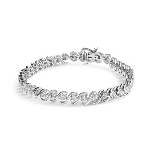 Haus of Brilliance Silver 1/4 Cttw Miracle Set Diamond and Beaded Tennis Bracelet - 1 of 4