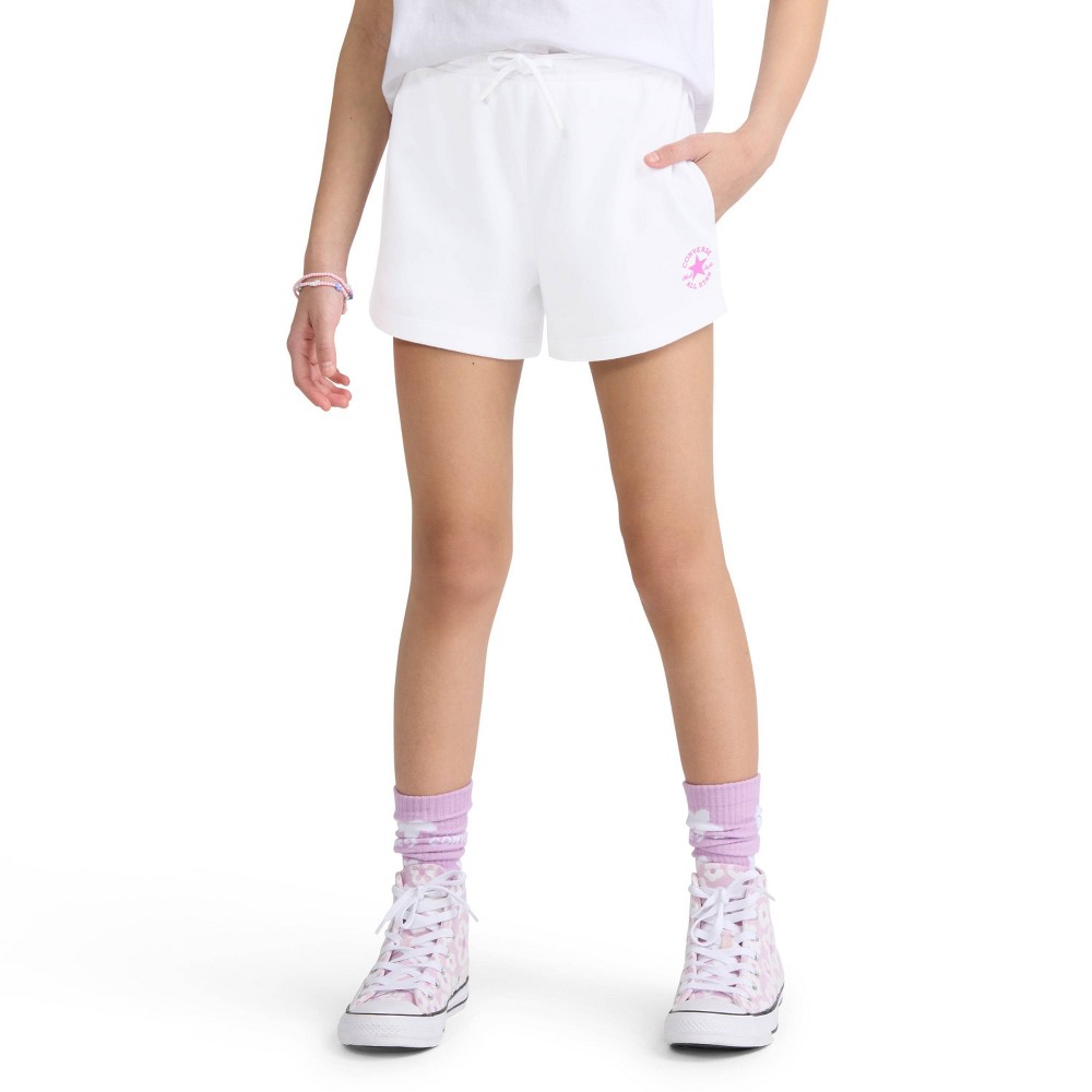 Converse® Girls' French Terry Pull-On Shorts - White XL