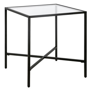 Black Bronze Side Table with Glass Tabletop - Henn&Hart - 1 of 4