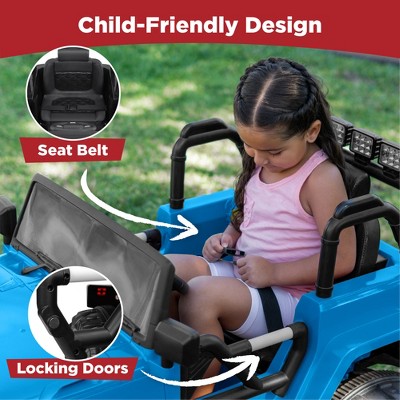 Light Blue 12V Kids Ride On Truck with Remote Control