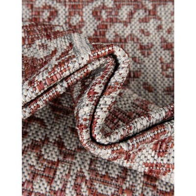 Rust Red 4' x 6' Flat Woven Synthetic Outdoor Rug
