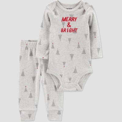 Carter's Just One You®️ 2pc Baby Merry and Bright Coordinate Set - Gray Newborn