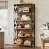 Tribesigns 70.87" Industrial Bookshelf, 6-Tier Bookcase with Geometric Metal Frame & Open Storage Shelves for Home Office, Living Room, Brown - 4 of 4
