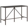 vidaXL Bar Table with Glass Top Brown 70.9 in.x27.6 in.x43.3 in. Poly Rattan - 2 of 4