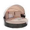 Outdoor Furniture Patio Round Daybed With Canopy, Chaise Lounges With Soft Cushions, Chaise Lounges For Outdoor With Storable Table-Cuddlewood - 2 of 4