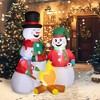 Outsunny 5 FT Christmas Inflatables Snowman Family Roasting Marshmallows around Campfire, Xmas Blow Up Yard Decorations with Built-in LED Lights - 3 of 4