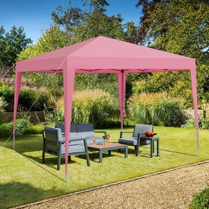 Patti 10x10ft Patio Pop Up Gazebo Canopy with 4pcs Weight Sand Bag and Carry Bag, Outdoor Furniture - Maison Boucle - 1 of 4