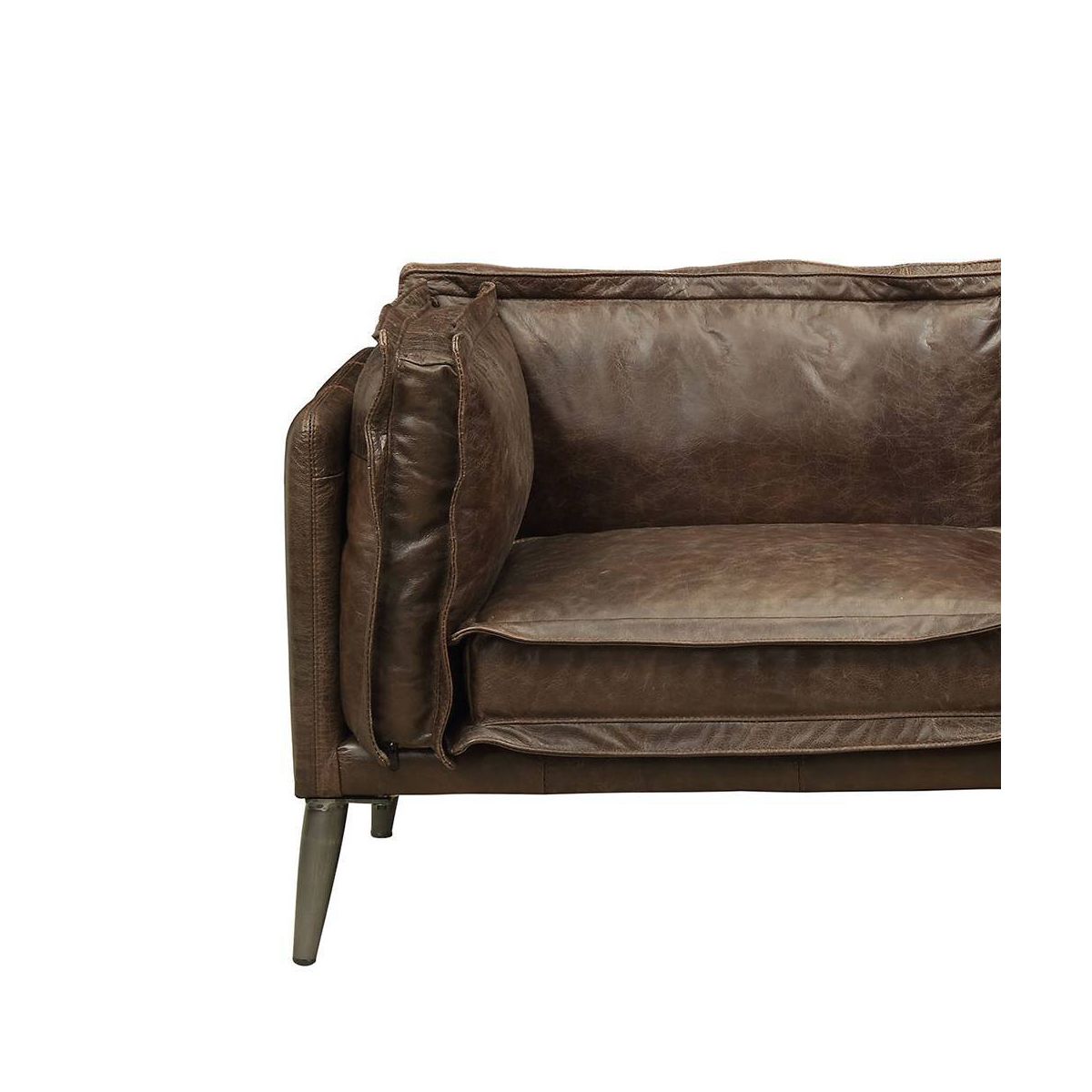 Acme Furniture Porchester Grain Leather Sofa Distress Chocolate - thumbnail 3