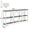 Resenkos Entryway Table, Console Sofa Table,70.9" Console Table, Narrow Sofa Table with 3 Tier Storage Shelves, & Walnut - 2 of 4