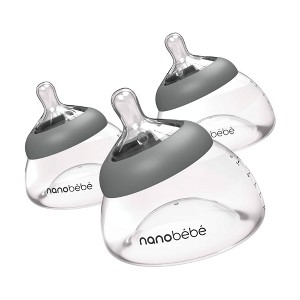 nanobebe Breast Milk Baby Bottle - Gray - 3pk - 1 of 4