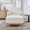 CAVINAS Farmhouse Upholstered Accent Armchair with Ottoman&Reversible Lid Coffee Table,Luxury Boucle Lounge Chair for Living Room&Bedroom - 2 of 4