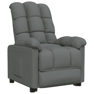 vidaXL Recliner Chair Dark Gray Fabric (100% Polyester), Plywood, Iron - Gray