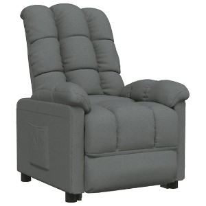 vidaXL Recliner Chair Dark Gray Fabric (100% Polyester), Plywood, Iron - Gray - 1 of 4
