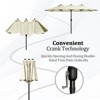 FONTOI Double Sided Outdoor Umbrella with Crank Handle, Rectangular Market Umbrella with 12 Ribs for Patio, Deck, Beige, 106.2"*94.5"*181.1" - 4 of 4