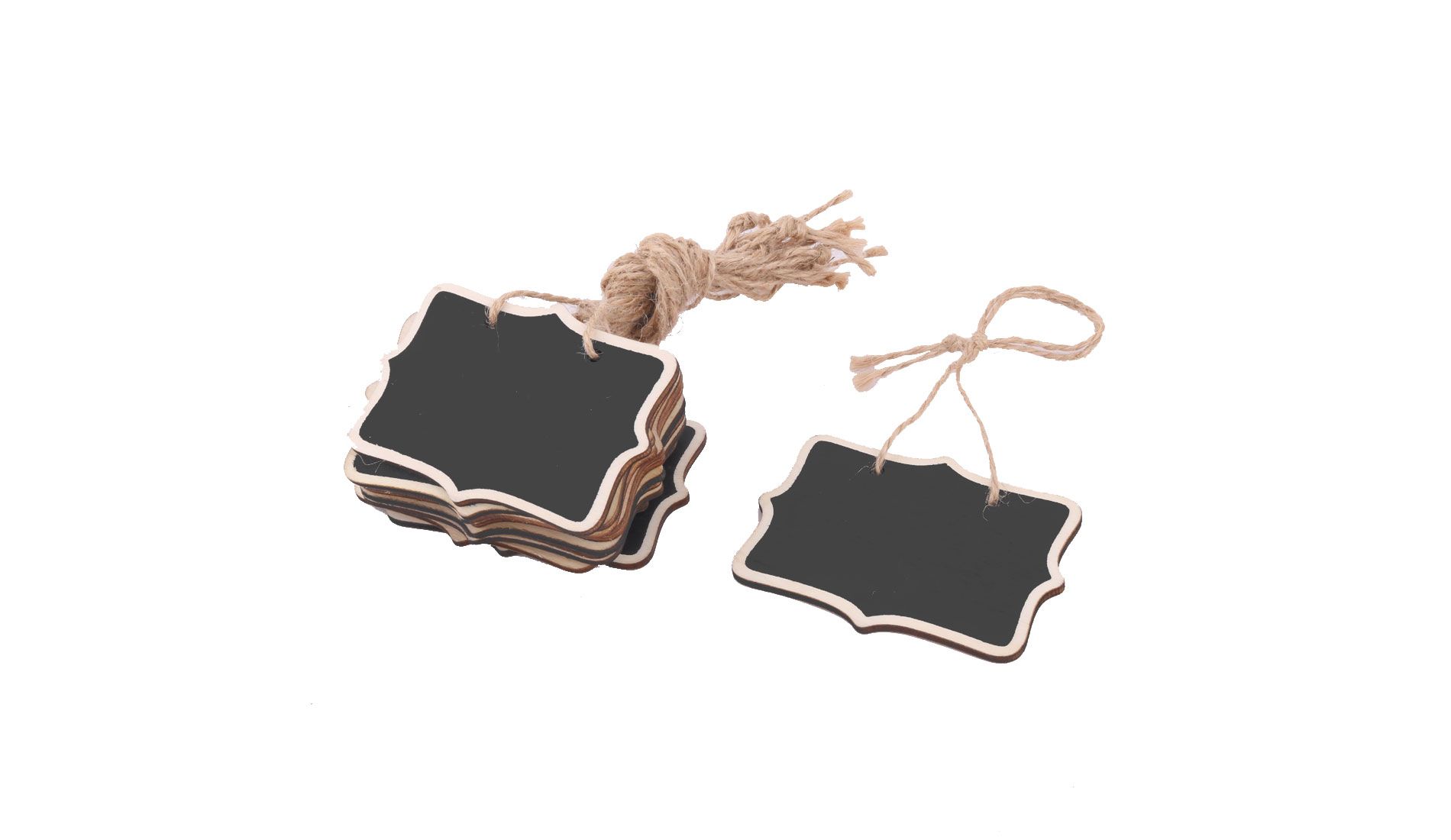 Unique Bargains Wooden Kitchen Message Memo String Hanging Reusable Chalkboard Blackboard 12 Pcs