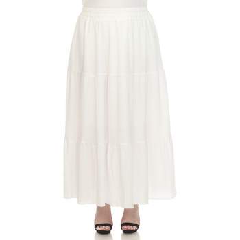 Plus Size Pleated Tiered Maxi Skirt