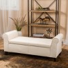 Fabric Upholstered Storage Ottoman,Modern Multifunctional Shoe Bench,Armchair Rolled Arms Foot Rest With Storage-Cuddlewood - image 2 of 4