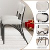Dining Room Chairs Set of 4, Boucle Fabric Stools with Metal Legs, Backrest and Upholstered Seat Cushion, Modern Armless Kitchen Chairs - 3 of 4