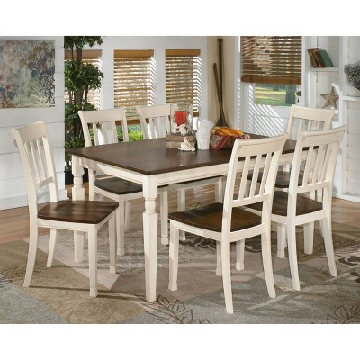 Cottage Charm Two-Tone Wooden Side Chair with Slat Back Design