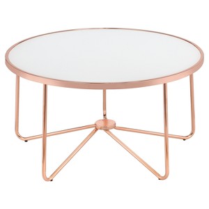 Coffee Table Frosted Rose Gold, Frosted Glass & Pink Gold