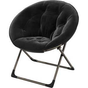 Comfy Oversized Saucer Chair, Soft Plush Fabric Reading Lounger for Adults, Stable X-Large Metal Frame Foldable Accent Lazy Chair - 1 of 1