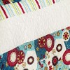 Slickblue Floral 3PC Cotton Quilt Set, Vermicelli Quilted with Circles Pattern, Full/Queen, Includes Shams - 4 of 4