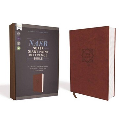 Nasb, Super Giant Print Reference Bible, Leathersoft, Brown, Red Letter Edition, 1995 Text, Comfort Print - Large Print by  Zondervan (Leather Bound)