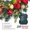 6FT Christmas Garland with Lights, Prelit Mantle Christmas Garland with Berries Red Poinsettia, Xmas Garland for Fireplace Stairs Holiday Decor - 4 of 4