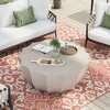 35" Modern Round Outdoor Coffee Table - Durable MgO Cement Design for Patio, Garden & Living Room -- Frevyn - 3 of 4