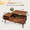 Coffee Table,  Lift Top Coffee Tables with Adjustable Storage Shelf and Hidden Compartment, Lift Tabletop Dining Table for Living Room, Rustic Oak - 3 of 4