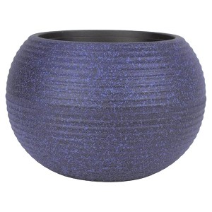 The HC Companies 8 Inch Atlas Sphere Planter with Drainage Hole, Indoor or Outdoor Use, Decorative Round Plastic Plant Pot for Herbs or Flowers, Blue - 1 of 4
