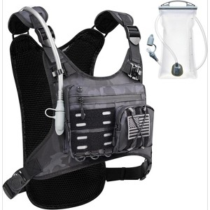 All-in-One Hydration Vest with Bladder, Lightweight Running Pack with Gear Holder & Reflective Panels - 1 of 4