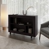 GlasFlength Decorative Storage Cabinets Modern Wengue Finish Open Shelf Console Table Simple for Living Room Entryway, Black, 37.4"*9.4"*25.4" - 2 of 4