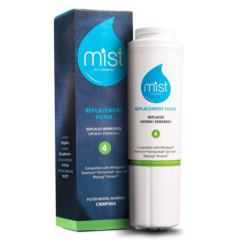 Mist UKF8001 Compatible with Whirlpool Maytag, 4396395, EDR4RXD1, Filter 4, Kenmore 46-9005, Fridge Water Filter: CWMF004, XWFE