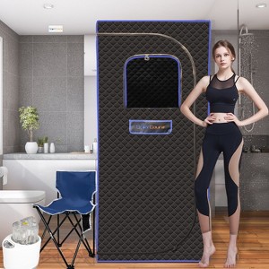 LOVMOR Portable Gothic Roof Plus Type Full Size Steam Sauna tent with Foldable Chair, Remote Control, Spa, Therapy & Relaxation at home - 1 of 4