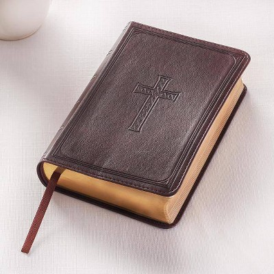 KJV Compact Large Print Lux-Leather DK Brown - (Leather Bound)