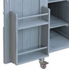 Outdoor Wood Kitchen Island with Steel Top, Bar Cart, Cabinet, Spice & Towel Racks - 3 of 4