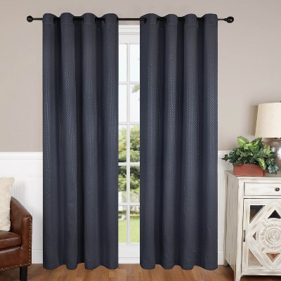 Whimsical Abstract Shimmer Room Darkening Semi-Blackout Curtains, Set of 2 by Blue Nile Mills