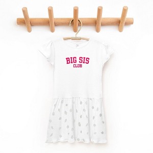 The Juniper Shop Big Sis Club Puff Print Toddler Graphic Dress - 1 of 3