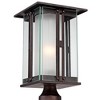 Franklin Iron Works Rustic Industrial Outdoor Post Light with Pier Mount Bronze Metal 15 3/4" Clear Frosted Glass for Exterior Deck House Porch Yard - 4 of 4