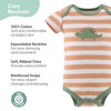 The Peanutshell Short Sleeve Cotton Bodysuits for Baby Boys and Girls, Neutral Check - 2 of 4
