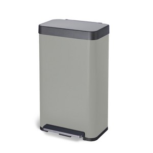 Home Zone Living 19 Gallon Large Kitchen Trash Can with Soft Close Lid, Liner-Free Stainless Steel Body, Ocean Fog - 1 of 4