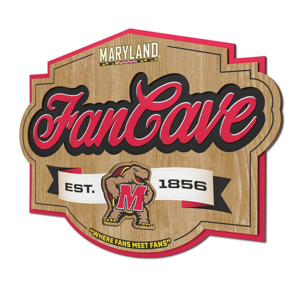 Photos - Coffee Table NCAA Maryland Terrapins 3D Fan Cave Sign - Multicolored, Floating Wall Mou