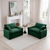 Corduroy Armrest Sofa Set with Two Single Deep Seat Sofas, Luxurious and Suitable for Living Room and Office - 3 of 4